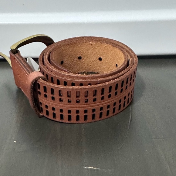 Fossil Claire Embossed Perforated Belt Brown Leather - Picture 3 of 9